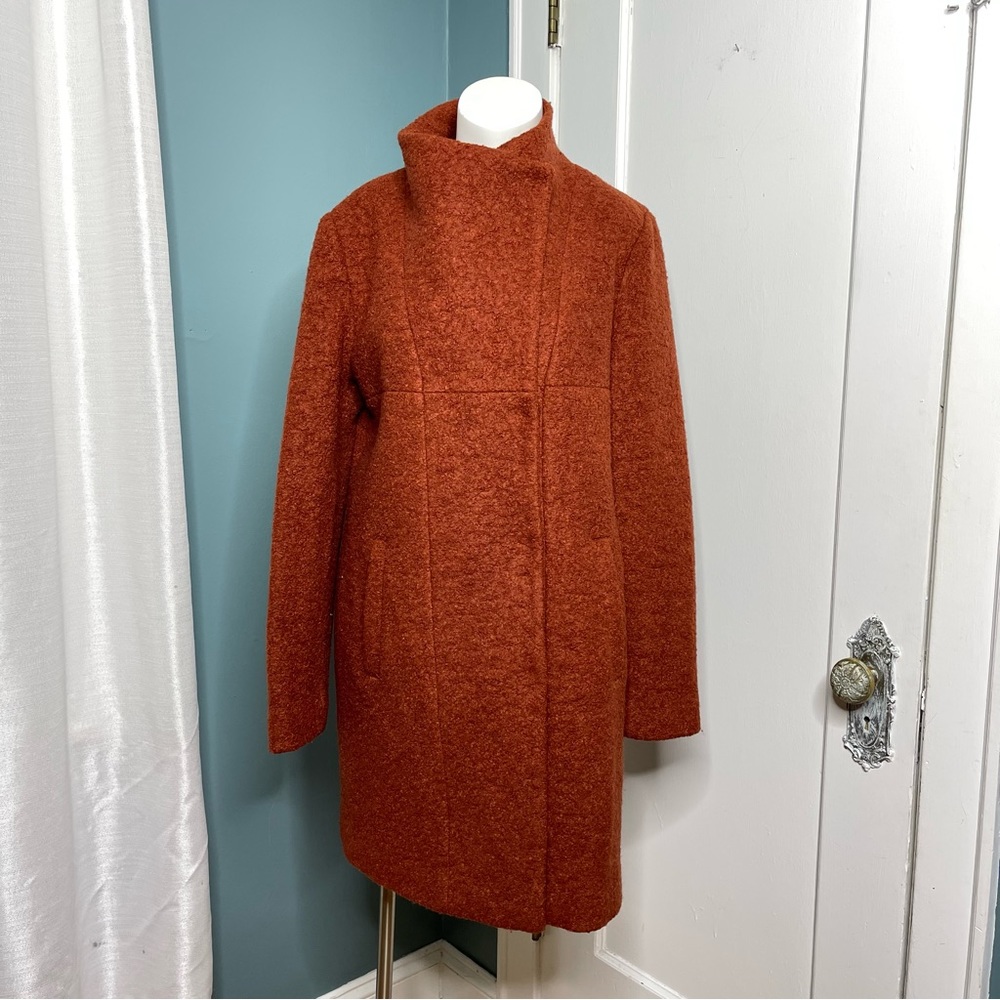 Kenneth Cole Womens Coat Size Medium Wool Blend Burnt Orange